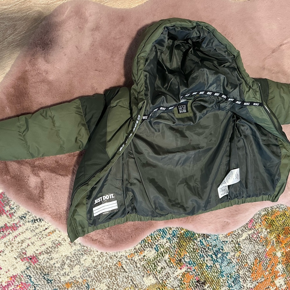 Nike Olive and Sage Hooded Puffer Jacket - Picture 6 of 14